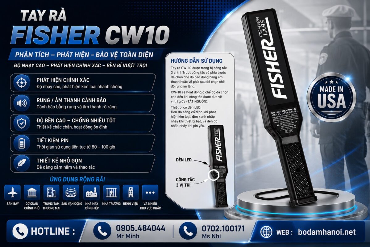 Tay Rà An Ninh Fisher CW10 USA chính hãng Tại Hà Nội