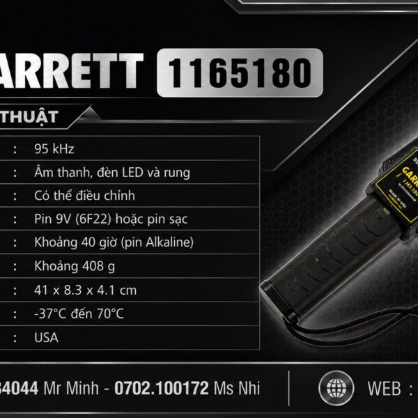 Tay rà kim loại GARRETT GR1165180 chính hãng