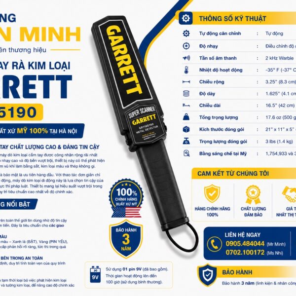 Tay rà an ninh GARRETT GR1165190 chính hãng USA tại HÀ NỘI