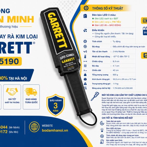 Tay rà an ninh GARRETT GR1165190 chính hãng USA tại HÀ NỘI
